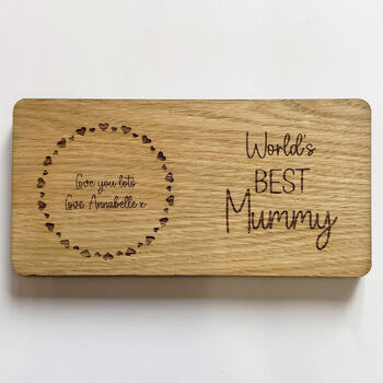 Personalised Wooden Coaster Tray Perfect Gift Worlds Best Mummy, 4 of 5