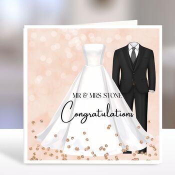 Couple Wedding Card Personalised, 2 of 7