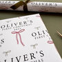 Personalised Baby's First Christmas Bow Wrapping Paper, thumbnail 5 of 5