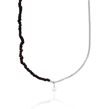 Black Bead And Chain T Bar Necklace, 8 of 8