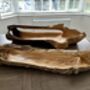 Huge Heavy 70–80cm Teak Wood Trug Bowl 6kg Fruit And Flower Holder, thumbnail 10 of 12