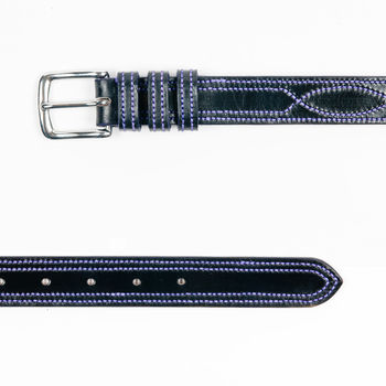 Vibe4 Decoratively Handstitched English Leather Belt, 2 of 5