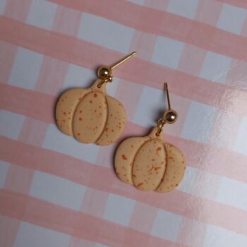 Polymer Clay Pumpkin Dangle Earrings, 2 of 2