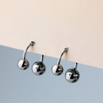 Sterling Silver Ball Ear Jacket Earrings, 4 of 6