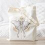 Light Luna Moth Polycotton Tote Bag, thumbnail 1 of 4