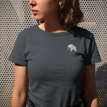 Origami Elephant Cotton Unisex T Shirt, 3 of 7