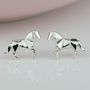 Sterling Silver Origami Horse Earrings, thumbnail 1 of 6