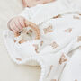 Fawn Bunny Baby Blanket Handmade With Organic Muslin And Sherpa, thumbnail 6 of 12