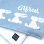 Personalised Knitted Bunny Baby Blanket, thumbnail 10 of 11