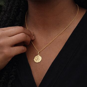 Personalised Gold Plated Sterling Silver St Christopher Pendant Necklace, 2 of 7