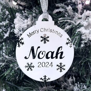 Merry Christmas Personalised Christmas Bauble, 2 of 12