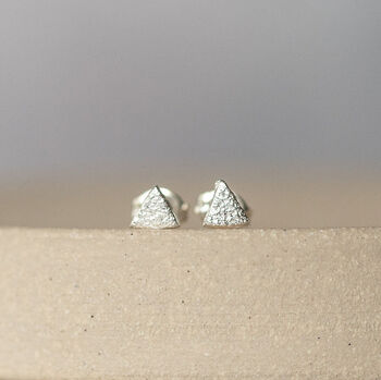 Sterling Silver Mini Triangle Studs, 3 of 8