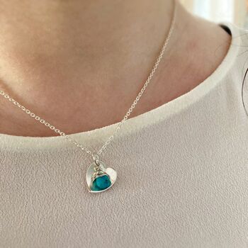Silver And Turquoise Heart Pendant, 2 of 4