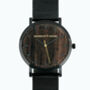 Classic Black Stainless Steel Unisex Wood Watch, thumbnail 4 of 8