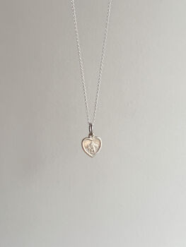 St Christopher Heart Necklace Sterling Silver, 4 of 6