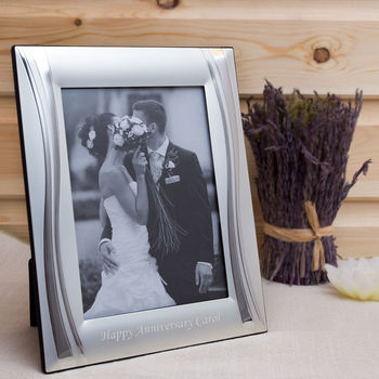 frame engraved silver plated wave anniversary parents notonthehighstreet