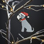 Grey Schnauzer Dog Christmas Tree Decoration, thumbnail 1 of 3
