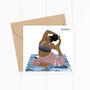 Mermaid Pose Black Girl Yoga Card, thumbnail 1 of 2