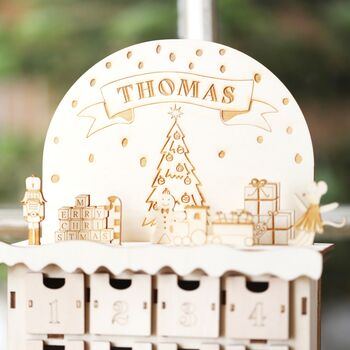 Personalised Wooden Toy Cutout Advent Calendar, 8 of 10