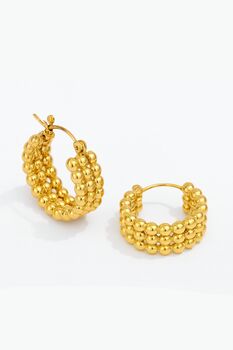 Rose Earrings 18k Gold Plated Pvd Tarnish Free, 3 of 4