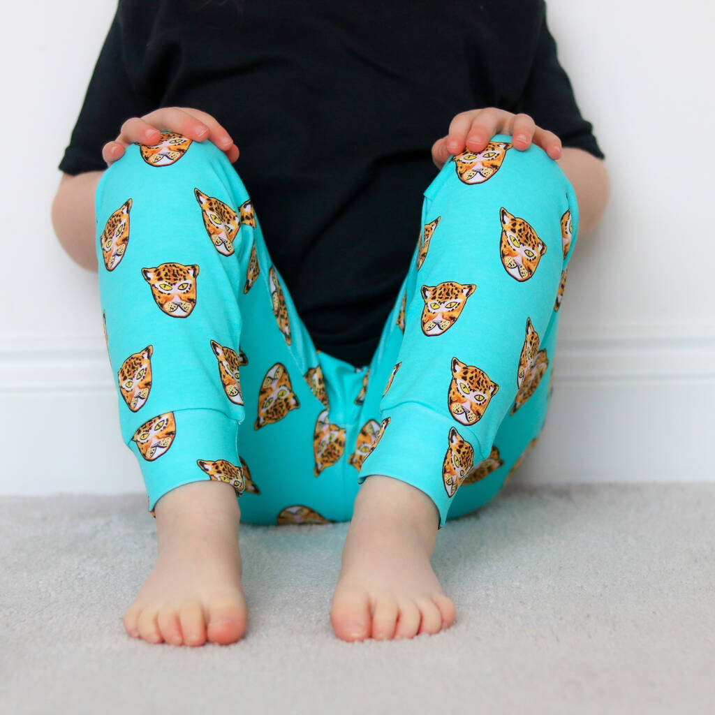 Blue Leopard Children And Baby Leggings, 1 of 4