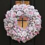 Winter Sparkle Pink Door Wreath, thumbnail 1 of 8