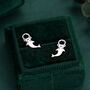 Sterling Silver Kawaii Shark Detachable Huggie Hoop Earrings, thumbnail 7 of 12