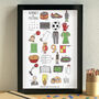 Football Alphabet Art Print Unframed, thumbnail 2 of 3
