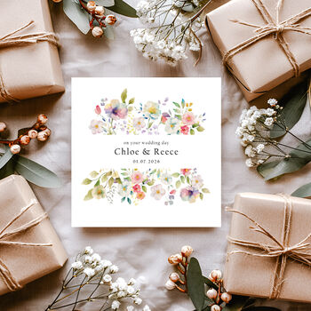 Personalised Wedding Card: Pansy Floral Design, 2 of 5