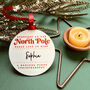 Personalised North Pole First Christmas Bauble, thumbnail 5 of 5