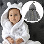 Personalised White Baby Gown With Grey Cardigan Set, thumbnail 1 of 12