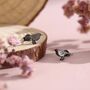 Sterling Silver British Black Bird With Yellow Beak Stud Earrings, thumbnail 5 of 12