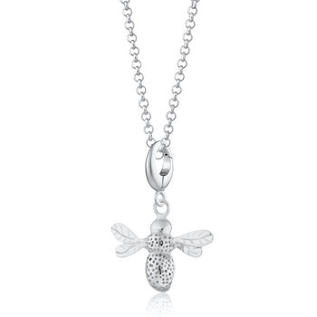 Sterling Silver Bee Charm Necklace, 2 of 9