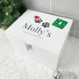 Personalised White Wooden Santa Hat Paws Pet Christmas Eve Box Three Sizes 22cm | 27cm | 30cm, thumbnail 1 of 8