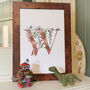 W Is For Wisteria Botanical Print, Personalised, thumbnail 1 of 9