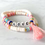 Love Heishi Bracelets With Tassel Stack Of Two, thumbnail 1 of 5