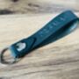 Personalised Racing Green Embossed Leather Keyring, thumbnail 11 of 12