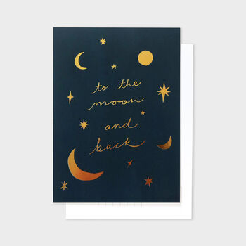 Moon And Back Celestial Love You Postcard, 3 of 4