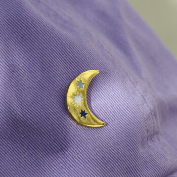 Crescent Moon Enamel Pin Badge, 8 of 8