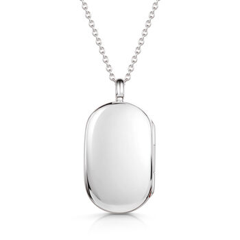 Mens Sterling Silver Oval Tag Locket, 4 of 6