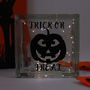 Halloween Pumpkin LED Light Up Glass Block, thumbnail 2 of 2