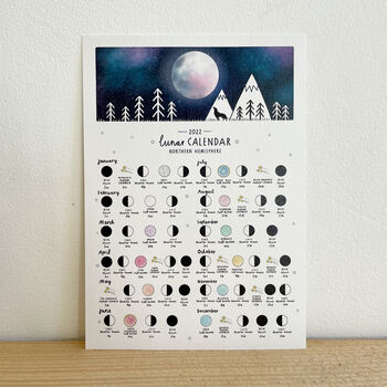 Moon And Stars 2022 Calendar A4 Print, 2 of 2