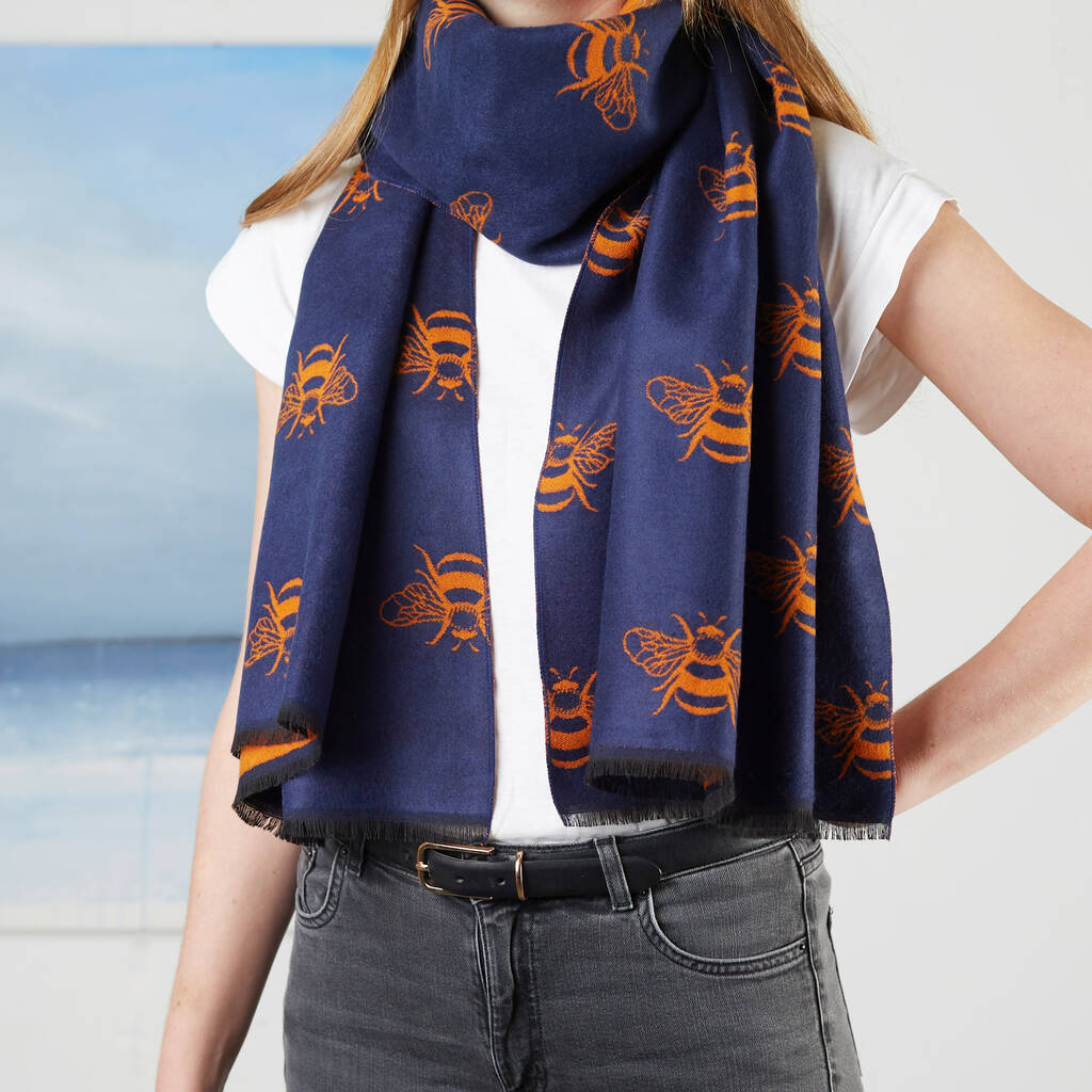 Bee Print Reversible Scarf By My Posh Shop 