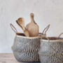 Black And Natural Zig Zag Seagrass Belly Basket, thumbnail 3 of 3