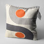 Orange And Black Geometric Abstract Bauhaus Ivory Cushion Cover, thumbnail 3 of 7