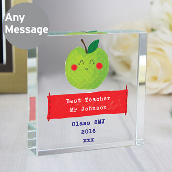 Personalised Teacher Glass Block Gift, 4 of 5