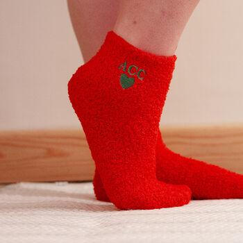 Personalised Embroidered Bright Fluffy Socks, 6 of 7