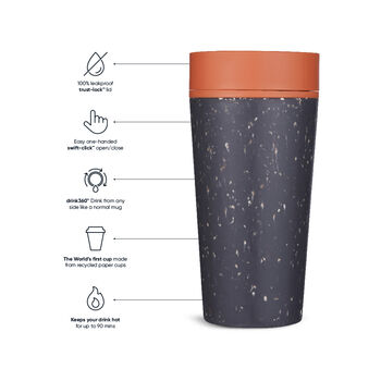 Circular Leakproof And Lockable Reusable Cup 8oz Orange, 2 of 8