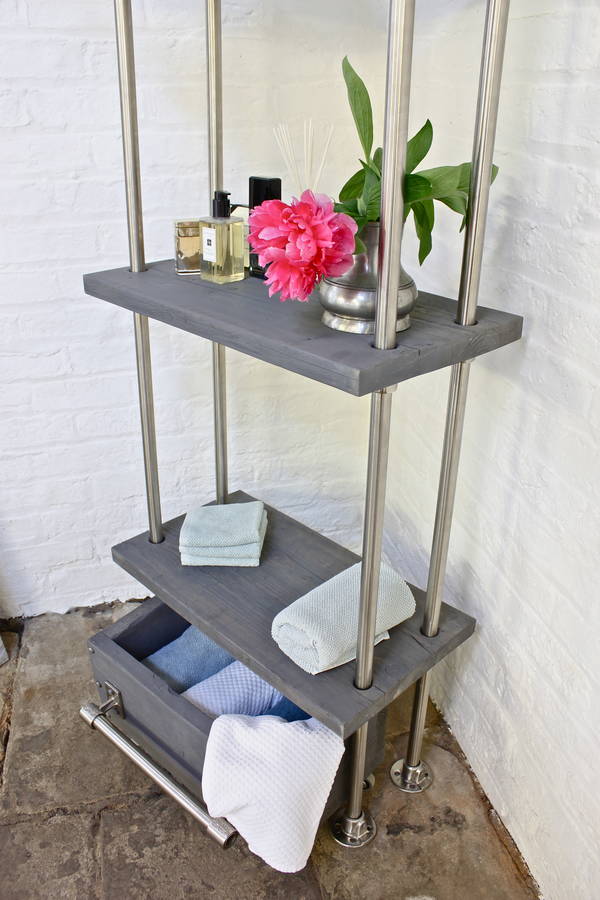 Bracken Reclaimed Scaffolding Bathroom Shelving By Urban Grain