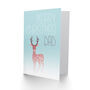 Cute Reindeer Deer In Winter Mist Christmas Dad Card, thumbnail 2 of 4